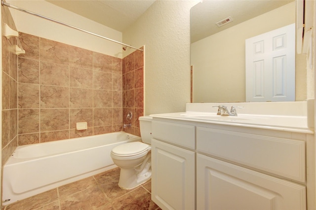 14839 Fir Knoll Way, Cypress, TX 77429 - full bath featuring vanity, shower / tub combination, and a textured wall