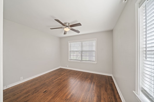 2111 Bron Holly Dr, Houston, TX 77018 - unfurnished room featuring dark wood-style flooring and a ceiling fan