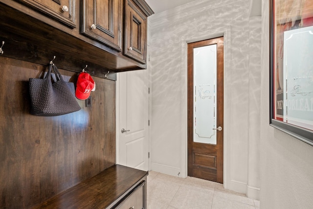 32723 Westminster Dr, Fulshear, TX 77441 - mudroom featuring light tile patterned flooring and baseboards