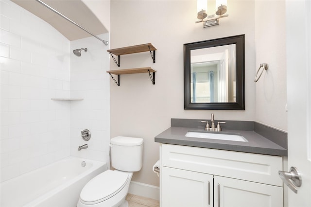 829 Wakefield Dr Unit A, Houston, TX 77018 - full bathroom with vanity, washtub / shower combination, and tile patterned flooring