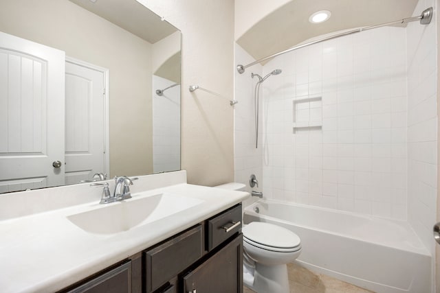 23414 Bracino Lake Dr, Katy, TX 77493 - full bathroom featuring vanity, shower / bathtub combination, and tile patterned flooring