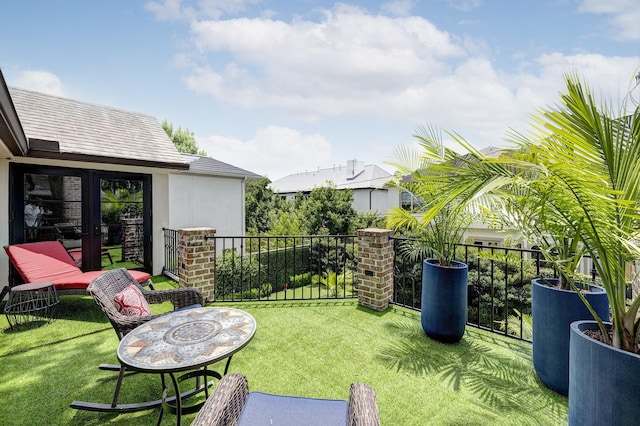 3739 University Blvd, Southside Place, TX 77005 - view of green lawn with a balcony