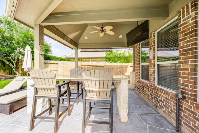 19723 Alton Springs Dr, Cypress, TX 77433 - view of patio / terrace with ceiling fan and outdoor dining space