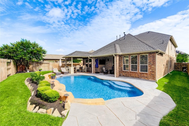 19723 Alton Springs Dr, Cypress, TX 77433 - view of swimming pool featuring a fenced backyard and a patio
