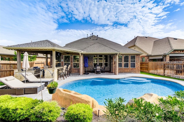 19723 Alton Springs Dr, Cypress, TX 77433 - view of swimming pool featuring a fenced backyard and a patio