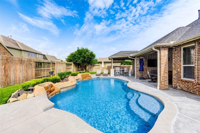 19723 Alton Springs Dr, Cypress, TX 77433 - view of pool with a fenced backyard and a patio area
