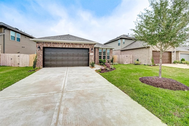 18822 Fulvetta Haven Way, Richmond, TX 77407 - view of front of house featuring brick siding, driveway, a garage, and a shingled roof