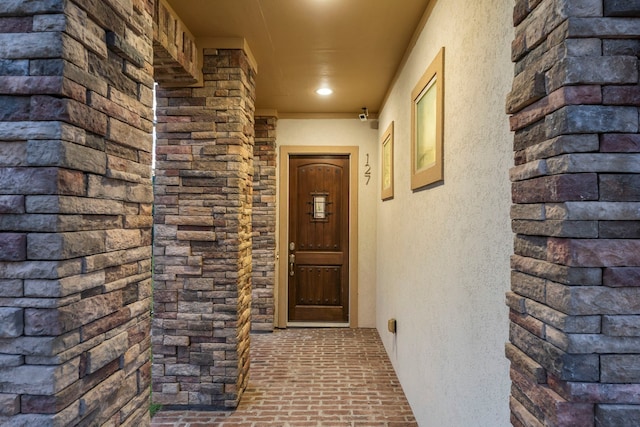 127 Benjis Pl, The Woodlands, TX 77380 - property entrance with stucco siding