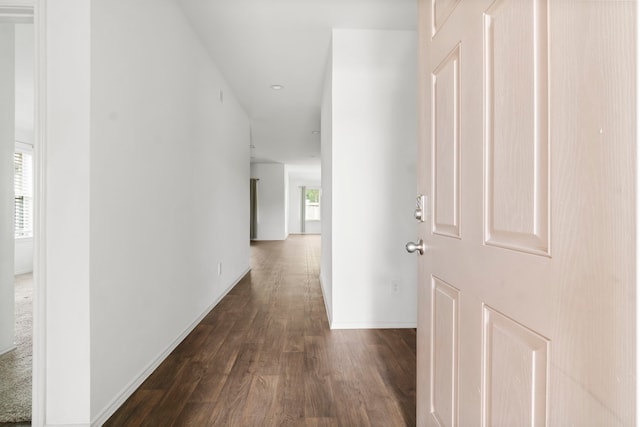 20213 Portbec Dr, New Caney, TX 77357 - hallway featuring dark wood finished floors and recessed lighting