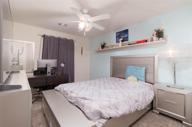 1526 Daffodil Rd, Missouri City, TX 77489 - carpeted bedroom with a desk and ceiling fan
