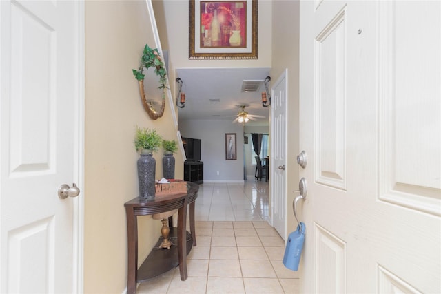 1526 Daffodil Rd, Missouri City, TX 77489 - entrance foyer featuring light tile patterned flooring and a ceiling fan