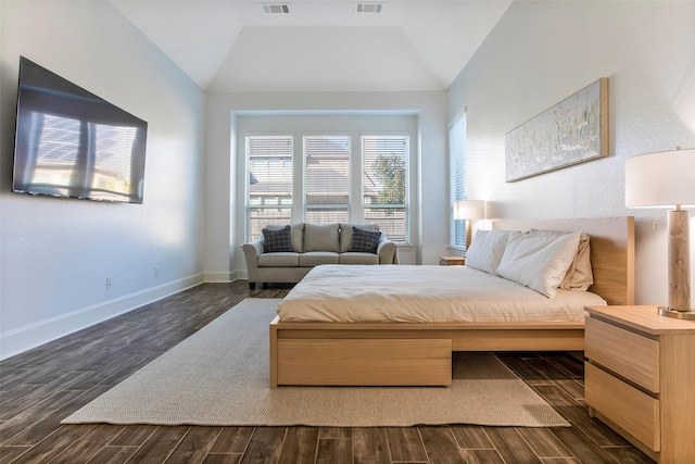 29110 Davenport Dr, Katy, TX 77494 - bedroom featuring dark wood-style floors and lofted ceiling