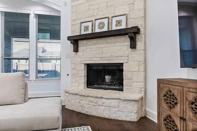 29110 Davenport Dr, Katy, TX 77494 - living room with wood finished floors and a stone fireplace