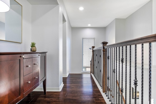 29110 Davenport Dr, Katy, TX 77494 - corridor featuring dark wood-style flooring and recessed lighting