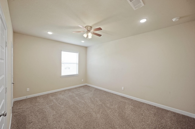 5706 Jenolan Ridge Ln, Sugar Land, TX 77479 - carpeted spare room with ceiling fan, a smoke detector, and recessed lighting