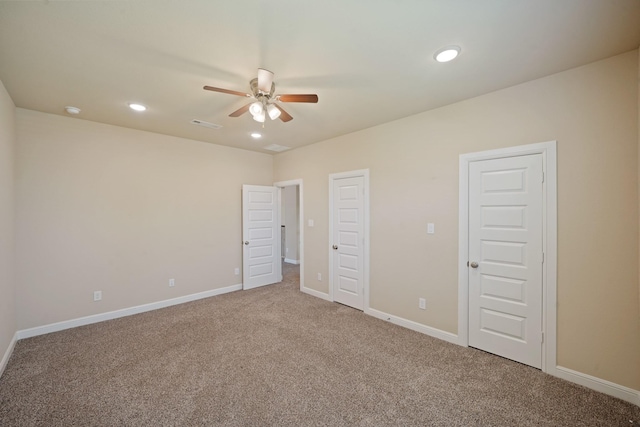 5706 Jenolan Ridge Ln, Sugar Land, TX 77479 - unfurnished bedroom with carpet floors, recessed lighting, and a ceiling fan