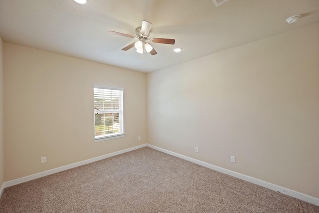 5706 Jenolan Ridge Ln, Sugar Land, TX 77479 - carpeted spare room with ceiling fan, recessed lighting, and a smoke detector
