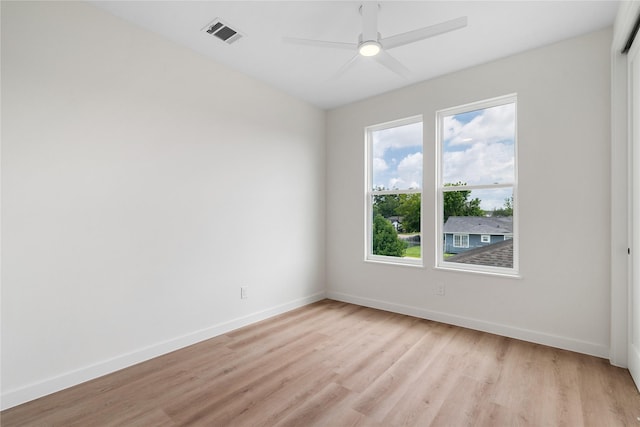 8022 Colonial Ln, Houston, TX 77051 - empty room featuring light wood-type flooring and ceiling fan