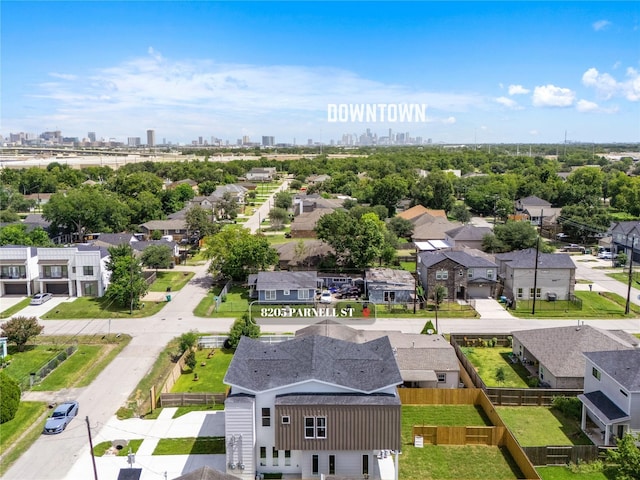 8022 Colonial Ln, Houston, TX 77051 - aerial view of residential area with city skyline