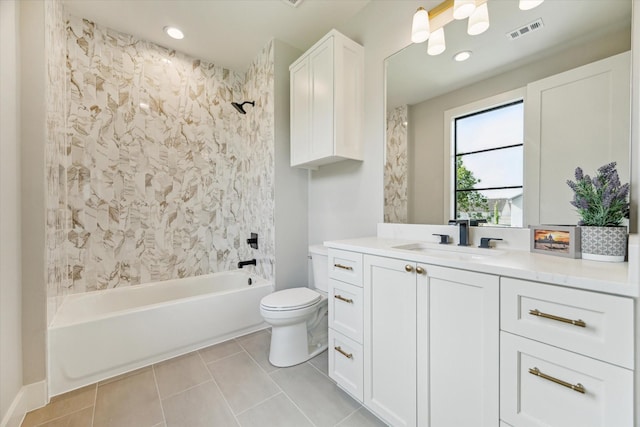 1710 Ebony Ln, Houston, TX 77018 - bathroom with vanity, shower / tub combination, and tile patterned floors