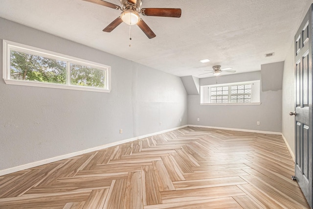 306 Hickory Ridge Dr, Shenandoah, TX 77381 - empty room with ceiling fan and a textured ceiling