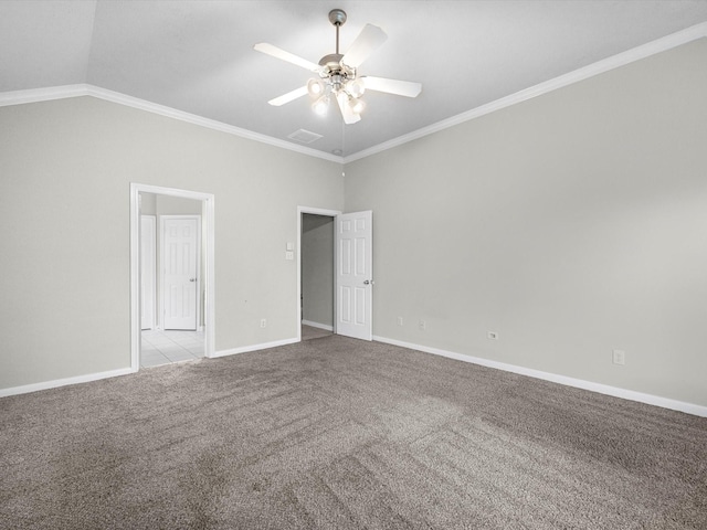 4315 Countrycrossing Dr, Spring, TX 77388 - carpeted spare room with a ceiling fan and ornamental molding