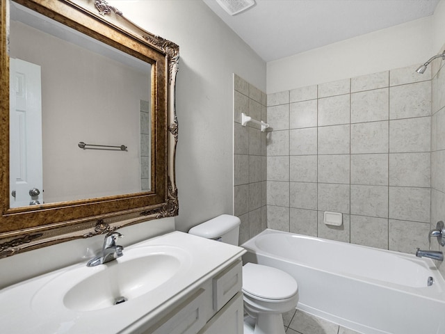 4315 Countrycrossing Dr, Spring, TX 77388 - bathroom with vanity, washtub / shower combination, and tile patterned flooring
