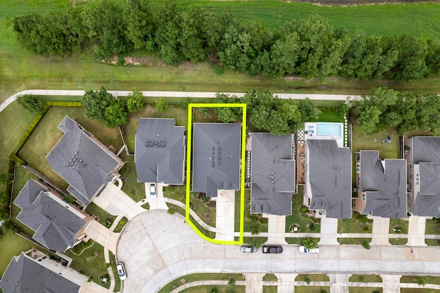 10005 Red Beadtree Pl, Conroe, TX 77385 - aerial view of residential area featuring property parcel outlined