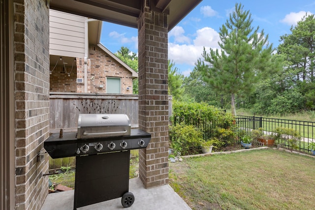 10005 Red Beadtree Pl, Conroe, TX 77385 - fenced backyard with grilling area