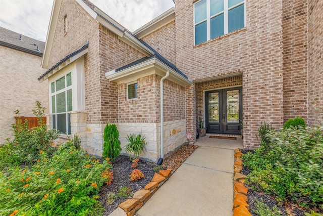 3239 Caney Dr, Katy, TX 77493 - doorway to property featuring french doors and brick siding