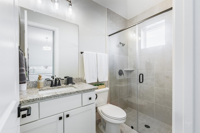 3239 Caney Dr, Katy, TX 77493 - bathroom with vanity and a stall shower