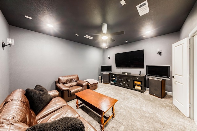 3239 Caney Dr, Katy, TX 77493 - living area with light carpet and ceiling fan