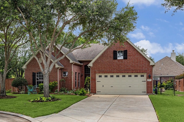 1607 N Primavera Dr, Pearland, TX 77581 - view of front facade featuring brick siding, concrete driveway, and a shingled roof