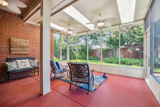 1607 N Primavera Dr, Pearland, TX 77581 - sunroom / solarium featuring a ceiling fan and plenty of natural light