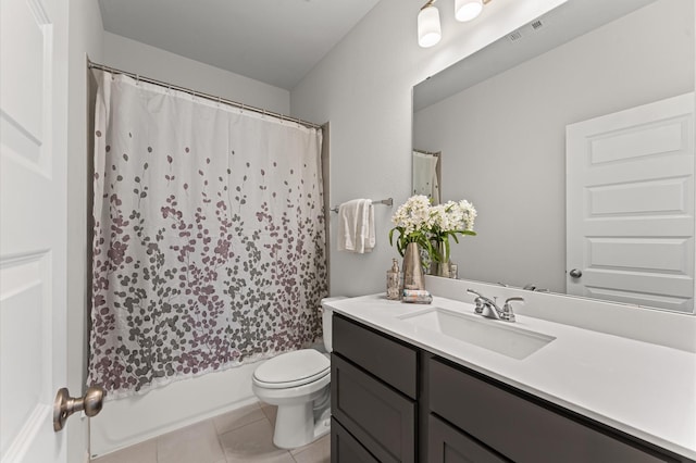 29622 Sterling Knoll Dr, Fulshear, TX 77441 - full bath featuring vanity, tile patterned floors, and shower / tub combo with curtain