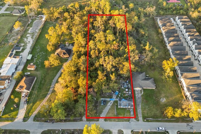1620 Paul Quinn St, Houston, TX 77091 - aerial perspective of suburban area with property boundaries highlighted