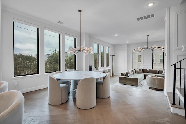 3502 Dorset Cliff Ln, Houston, TX 77055 - dining space with a chandelier and recessed lighting