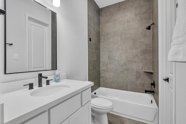 3502 Dorset Cliff Ln, Houston, TX 77055 - bathroom featuring vanity, shower / tub combination, and tile patterned floors