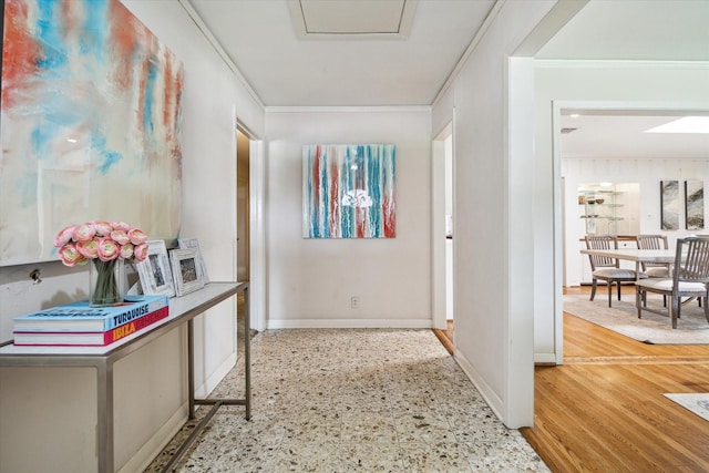6249 Piping Rock Ln, Houston, TX 77057 - hall featuring crown molding and baseboards