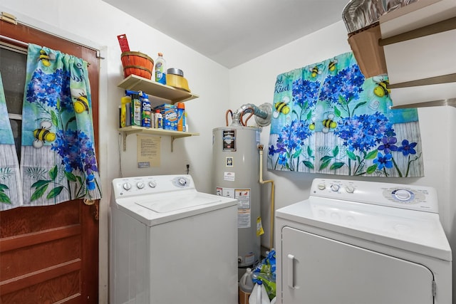 13922 Ambrose St, Houston, TX 77045 - washroom featuring gas water heater and washing machine and dryer