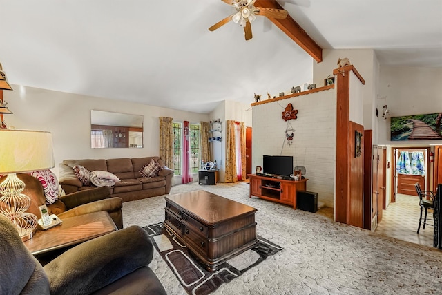 13922 Ambrose St, Houston, TX 77045 - living room featuring a ceiling fan and carpet floors