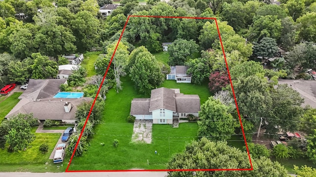13922 Ambrose St, Houston, TX 77045 - aerial view of property's location with property boundaries highlighted