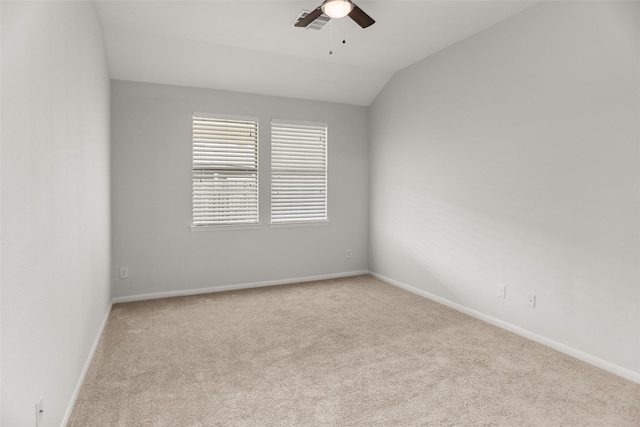 23753 Briar Tree Dr, Porter, TX 77365 - carpeted empty room featuring a ceiling fan and vaulted ceiling