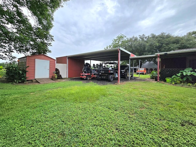 110 Red Bud St, Shepherd, TX 77371 - view of car parking with a storage shed