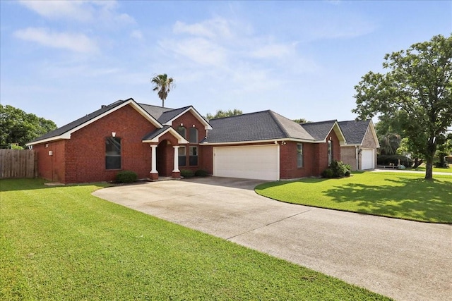505 Shannons Way, Bridge City, TX 77611 - view of front of home with an attached garage, brick siding, and concrete driveway