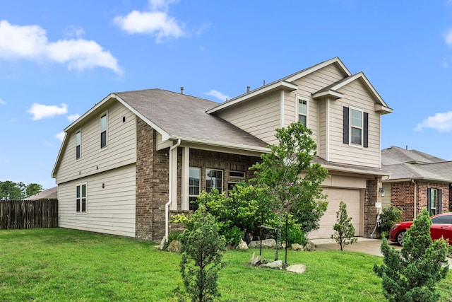 9422 Cimarroncito Ln, Humble, TX 77396 - view of front facade with brick siding, a garage, and driveway