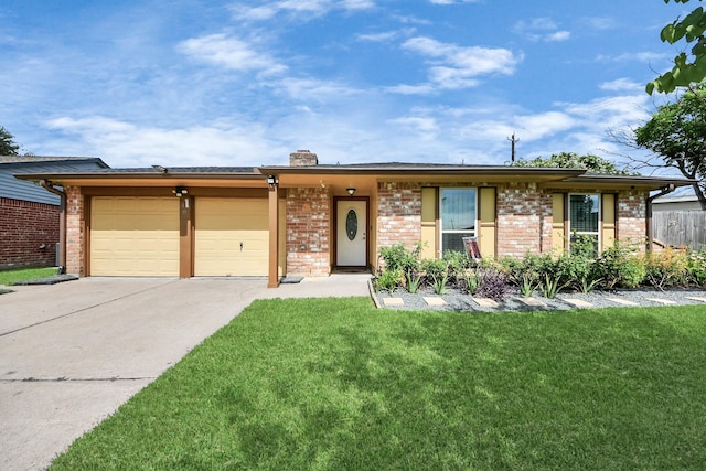 6102 S Briar Bayou Dr, Houston, TX 77072 - view of front of property with brick siding, driveway, a garage, and a front yard