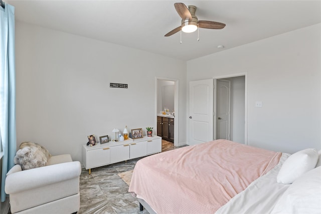 10731 Spring Brook Pass Dr, Humble, TX 77396 - bedroom with ensuite bath and a ceiling fan