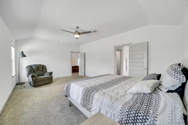 3330 Dagostino Creek Dr, Katy, TX 77494 - carpeted bedroom featuring vaulted ceiling and a ceiling fan