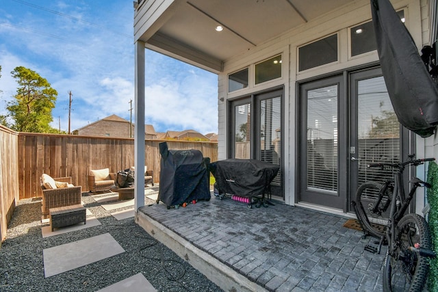 3302 Timbergrove Heights St, Houston, TX 77008 - fenced backyard with a patio area and grilling area